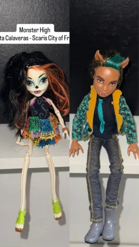 2 Bonecos Monster High Skelita Calaveras + Clawd Wolf (G1)