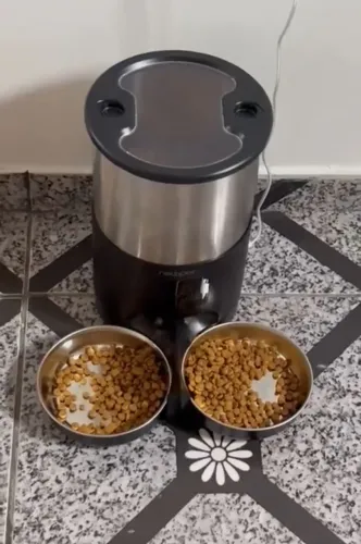 Comedouro Pet Robotizado Alimentador Duplo Inteligente