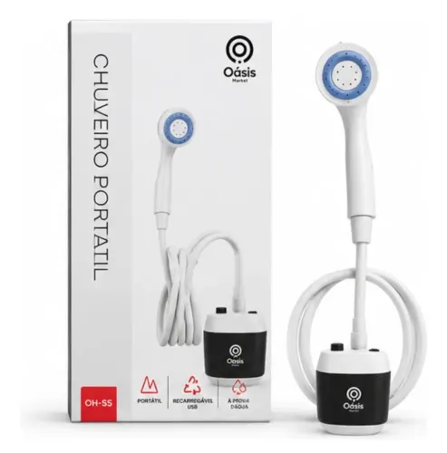 Ducha Portátil Recarregável Usb Para Praia Camping E Viagem