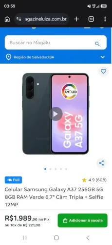 Samsung A37 novo