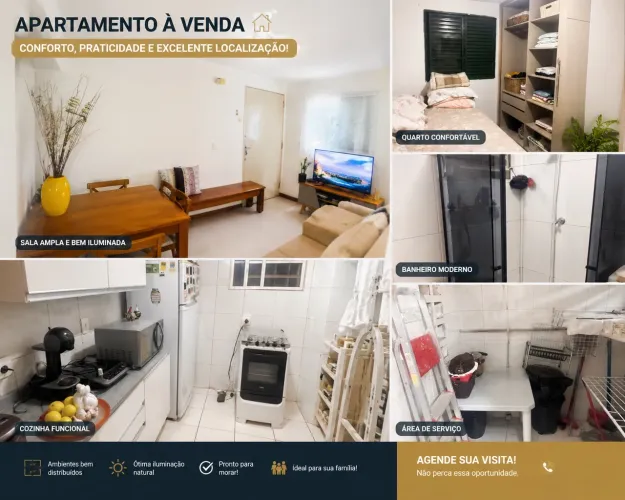 Seu Novo Lar Está Aqui! Apartamento Bem Distribuído e Excelente Custo-Benefício.