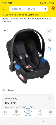 Bebê conforto burigotto touring