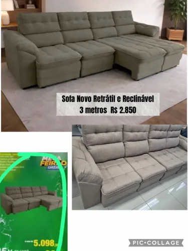 Sofá Novo Retrátil e Reclinável 3 metros
