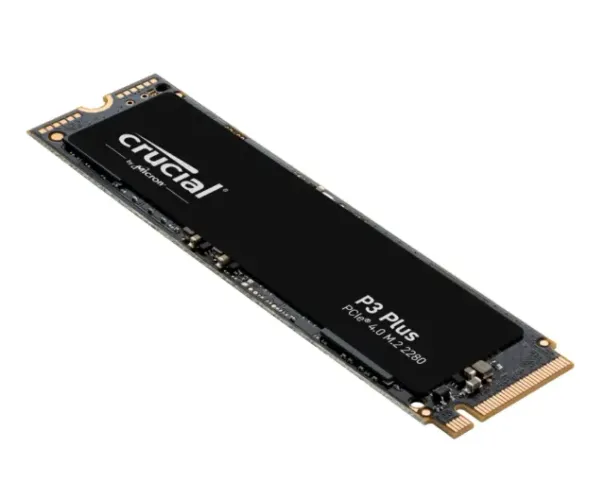 SSD Crucial, P3 Plus 500GB, M.2 PCIe NVMe, Leitura: 4,700MB/s, Gravação: 1,900MB/s, CT500P
