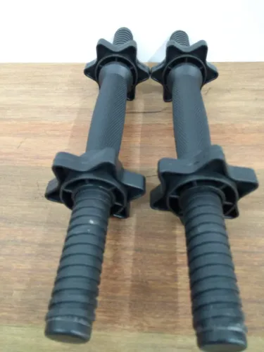 Par de Barra de musculação 35cm com rosca e porca