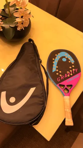 Raquete Head Beach Tennis Gravity 2025 Carbono 3k Com Capa Cor Azul/rosa