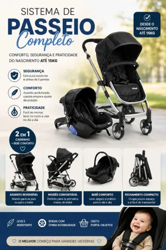 Carrinho de bebê infanti epic lite C bebê conforto 