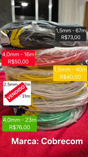 Cabos elétricos variados