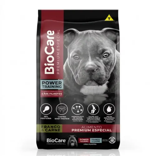 RAÇÃO BIOCARE POWER TRAINING 15KG CÃES FILHOTES