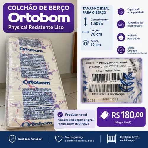 Colchão Ortobom 150x70x12 cm - Na Embalagem