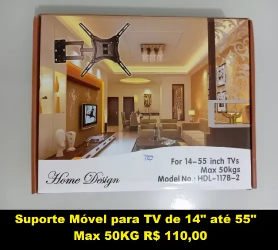 Suporte Móvel Flexível p TV 14" até 55" Max 50KG
