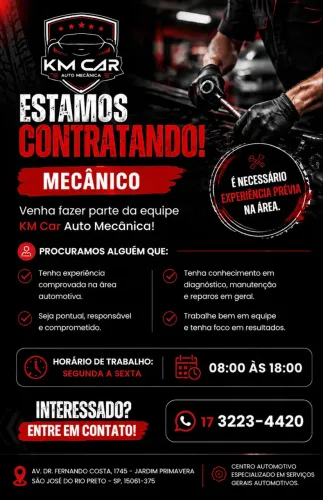 VAGA PARA MECÂNICO