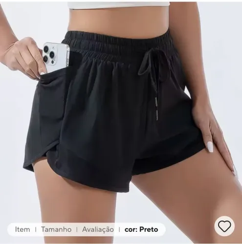 Vendo short de academia e corrida tamanho gg mais é pequeno veste g valor 50$