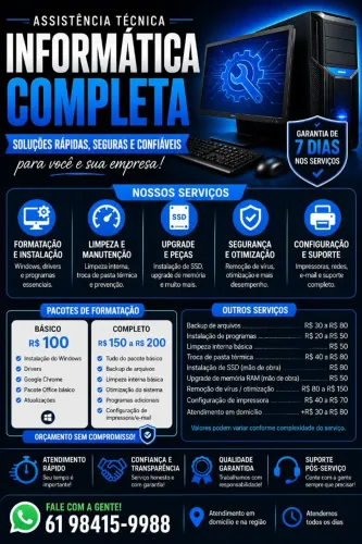 Manutenção em computadores desktop e notebook