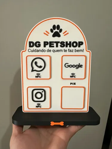Plaquinha NFC para Comércio com WhatsApp Instagram e Google