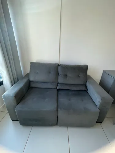 Sofá Retrátil e Reclinável 2 Lugares Cinza (Perfeito Estado)