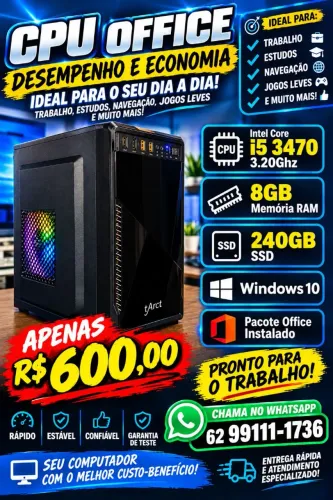 Cpu I5 3470 com 8GB Memória 240GB Ssd