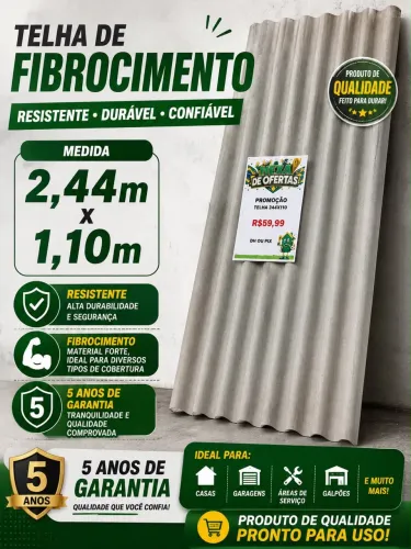PROMOÇÃO TELHA MULTILIT 5MM 