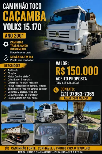 Caminhão toco caçamba
