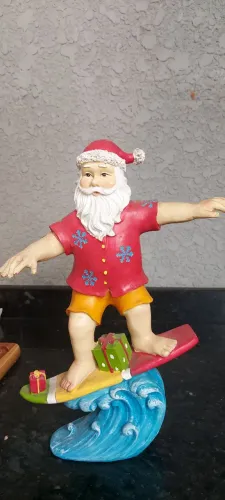 Enfeite Natal Papai Noel Surfista