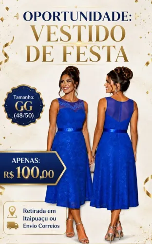 Vestido de festa azul Royal