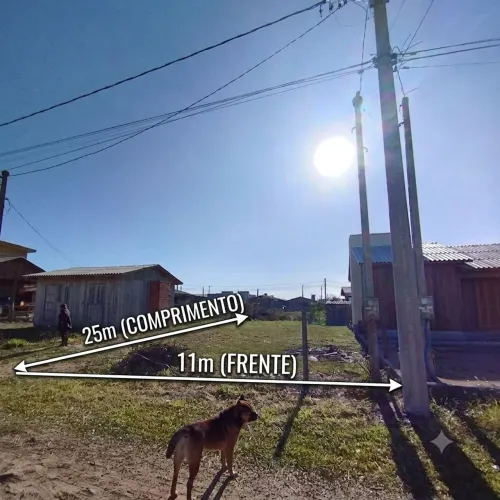 Terreno na Praia Pérola (Passo de Torres) 11x25 - Próximo ao Mar - Aceito Carro no negócio