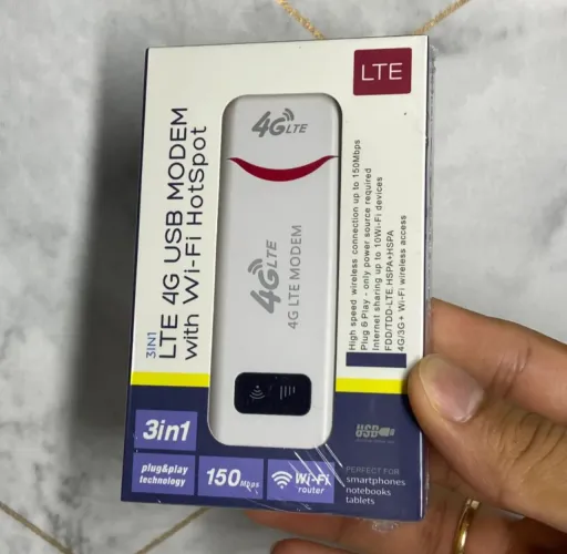 Modem 4G LTE USB com Roteador Wi-Fi Portátil 150Mbps