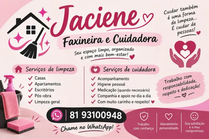 Faxineira e cuidadora
