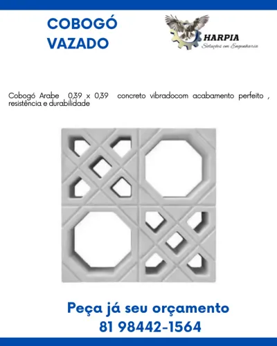 Cobogó árabe concreto vibrado