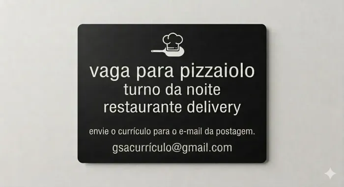 Vaga para pizzaiolo - delivery