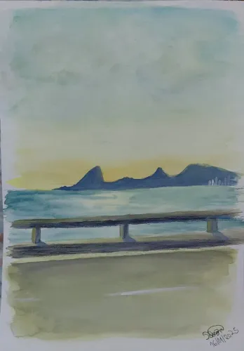 Aquarela autoral: No caminho de casa