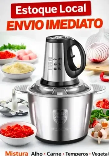 Picador De Alimentos Moedor De Carne Mixer Elétrica