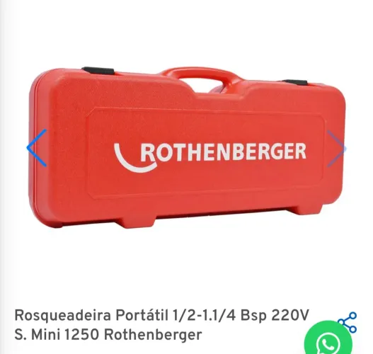 Rosqueadeira portátil Rothenberger 1/2 a 1.1/4 
