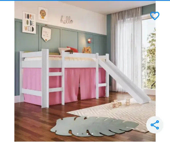 Cama infantil com escorregador