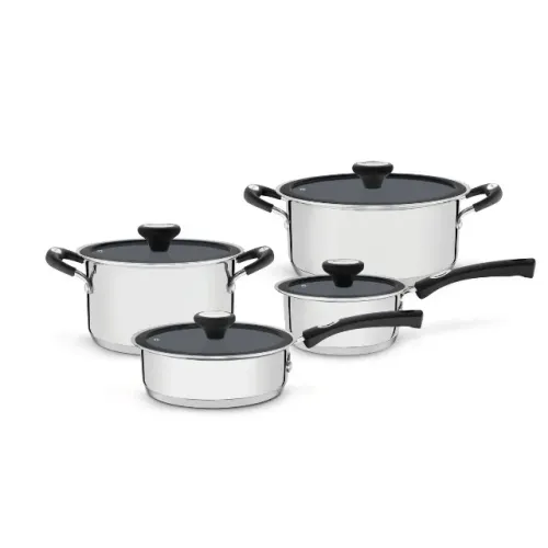 Jogo de Panelas Tramontina Solar Ceramic em Aço Inox Fundo Triplo
