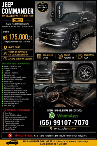 Jeep Commander Overland T270 1.3 TB Flex AUT 2023