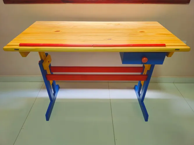 Escrivaninha Mesa Desenho Regulavel 1 Gaveta Flexi Colorida