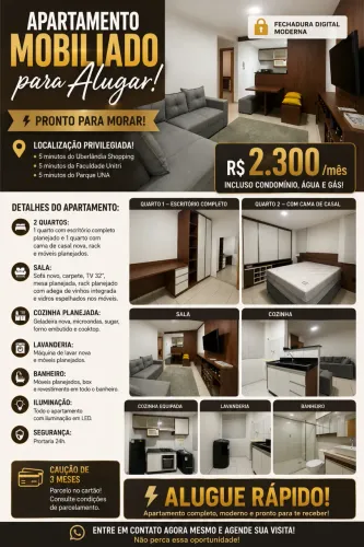 Aluguel apartamento mobiliado pronto para morar