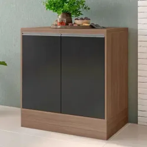 Balcão Pisa Carvalho e Grafite 2 Portas