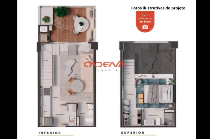 Apartamento duplex com 1 suíte e 1 vaga à venda no Campina do Siqueira