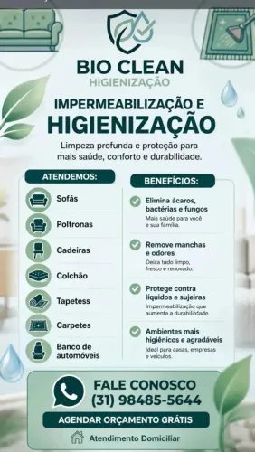 Bio clean higienização de estofados 