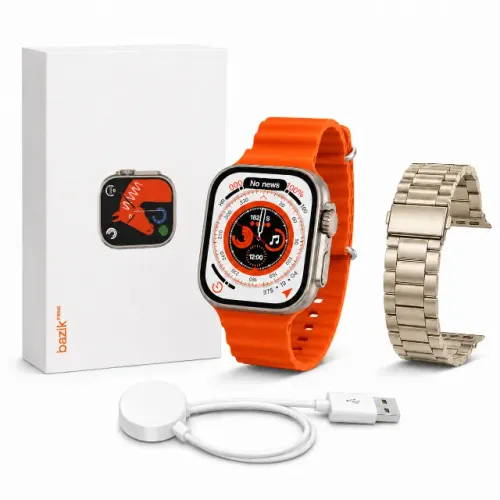 Smartwatch Relógio Inteligente Amax Ultra Bazik Prime 49mm Ultra 9 + Pulseira Metal
