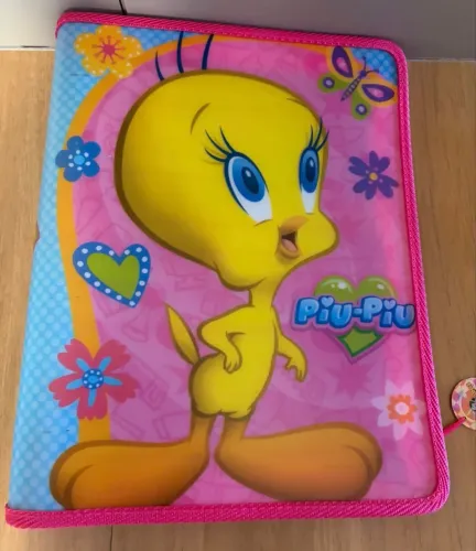 fichário piu piu looney tunes, novo