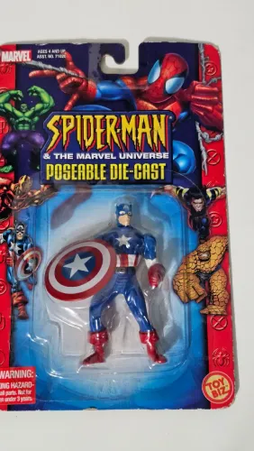 Capitão América Die-Cast Metal Toy Biz 2002 Lacrado Raro