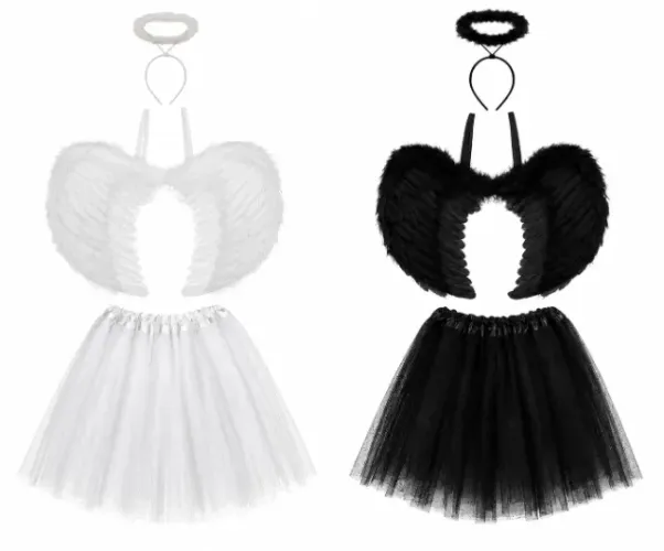 Kit fantasia Anjo Carnaval (Tule, tiara e asa)