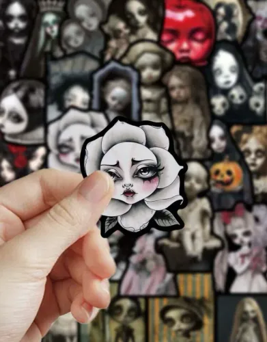 Kit 30 adesivos de terror/horror/góticos bonecas