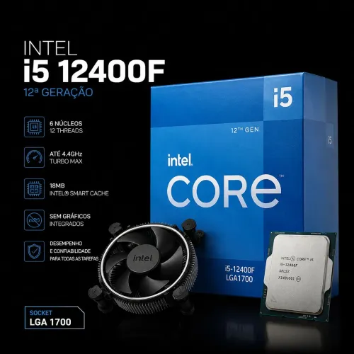 Processador Intel Core i5-12400F 12ª Geração LGA 1700