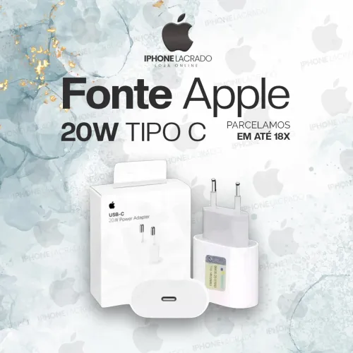 Fonte apple anatel tipo c turbo 20W