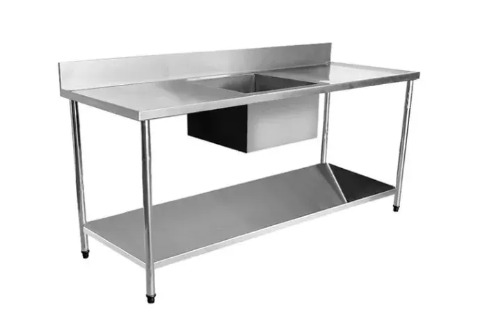 Bancada Em Aço Inox Com Cuba Nova