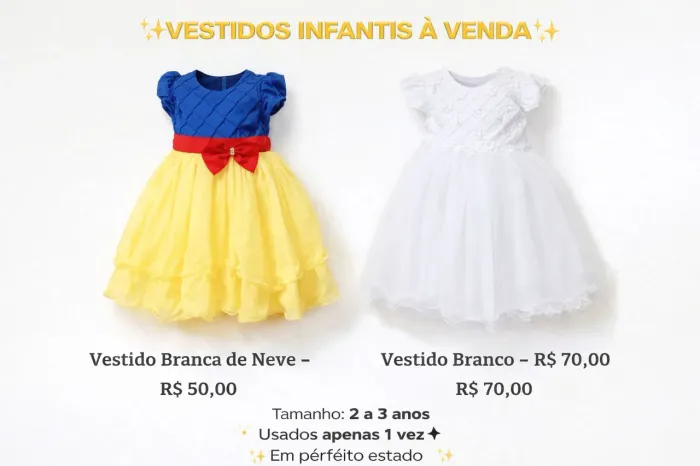 Vestido Infantil Festa e Batismo